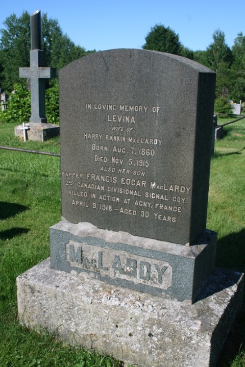 Levinia Tweedie MacLardy headstone