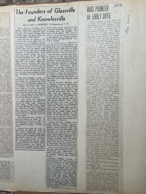 Two newspaper articles from Lamont family scrap book…one dated 1952 the other unknown…