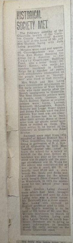 Newspaper article from Lamont family scrap book, date unknown…