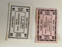 T.W. Corey coupons from his store…