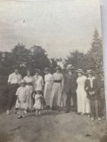 L-R. Unknown man, possibly Annie Love,two unknown children, unknown person, possibly Marion Lamont, Bessie McIntosh (Lamont) Arthur McIntosh, Anne Fitzgerald (Lamont) and Claude Fitzgerald…